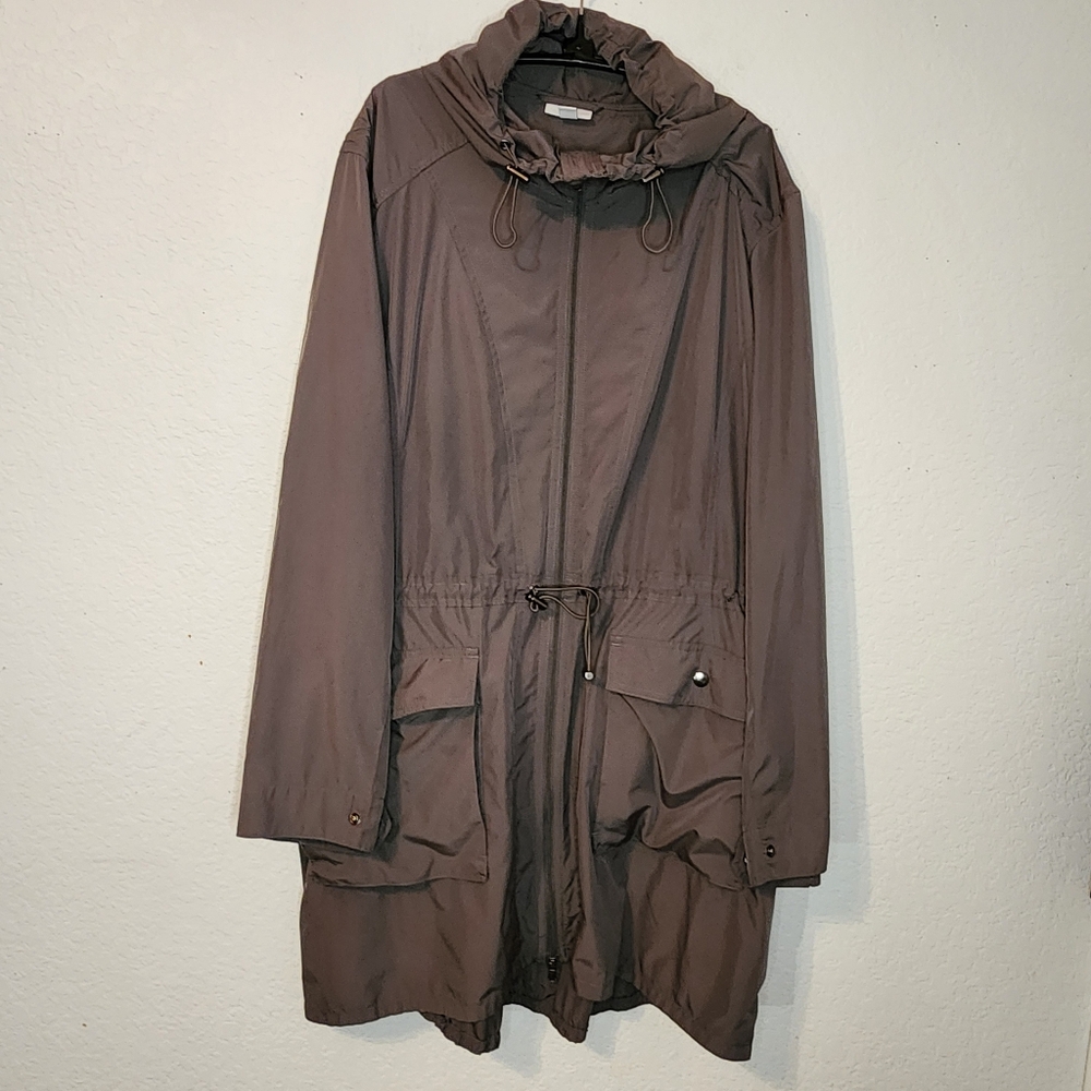 J. Jill Fit Lightweight Gray Hooded Jacket, Size XL